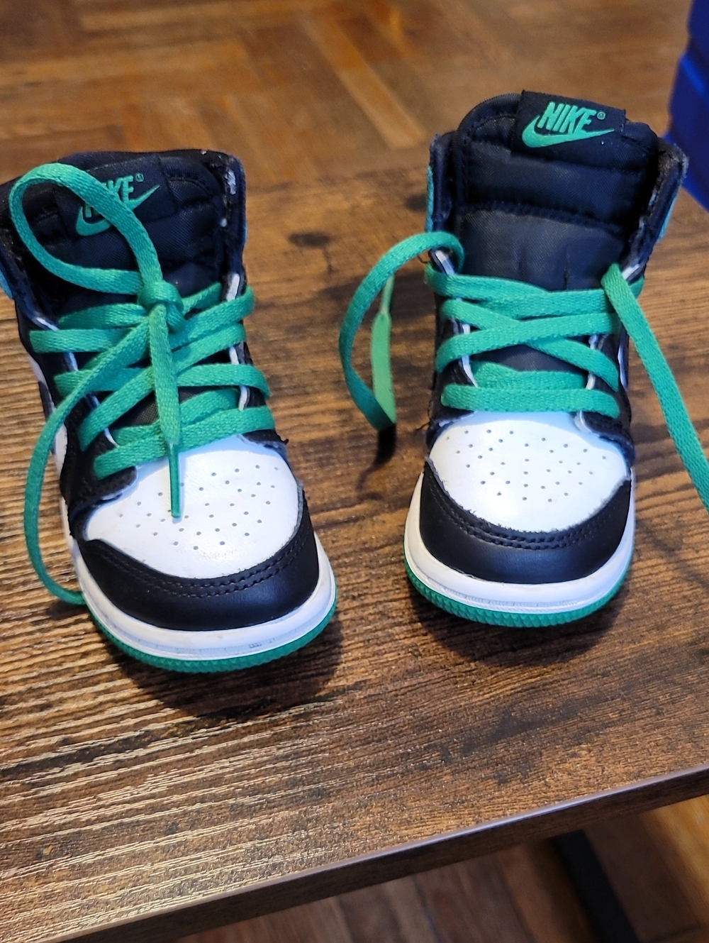 Toddlers  Black, White & Green Jordan 1
